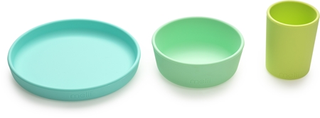 Melii Feeding Set jídelní set Mint, Blue, Lime