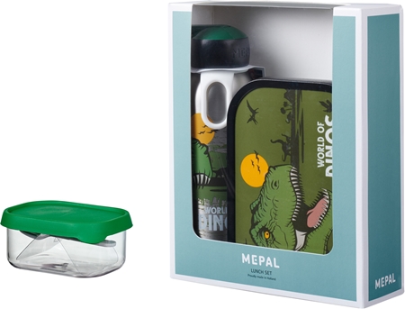 Set Déjeuner Enfant Mepal Campus - Boîte à Bento + Bouteille Pop-up 750ml - Lavable Lave-Vaisselle - Motif Stitch