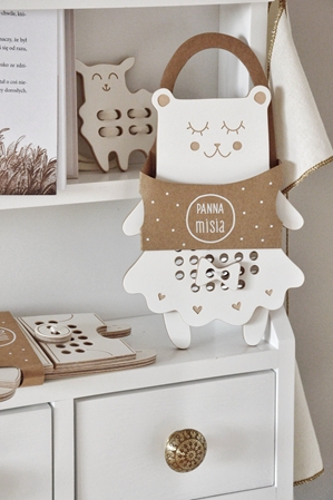 Milin Wooden Lacing Toy Mrs. Teddy zabawka edukacyjna
