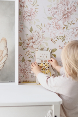 Milin Wooden Lacing Toy Mrs. Teddy zabawka edukacyjna
