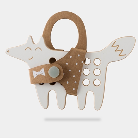 Milin Small Wooden Lacing Toy Fox aktivity hračka