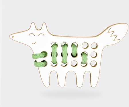 Milin Small Wooden Lacing Toy Fox aktivity hračka