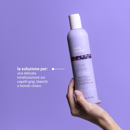 milk_shake® Silver Shine shampoo per capelli grigi e biondi