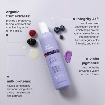 milk_shake® Silver Shine shampoing pour cheveux blancs et blonds