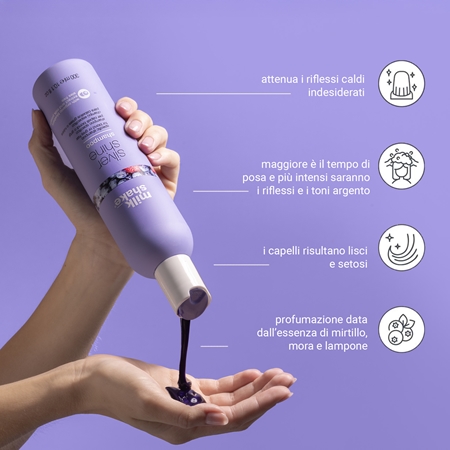 milk_shake® Silver Shine Shampoo shampoo per capelli biondi neutralizzante per toni gialli
