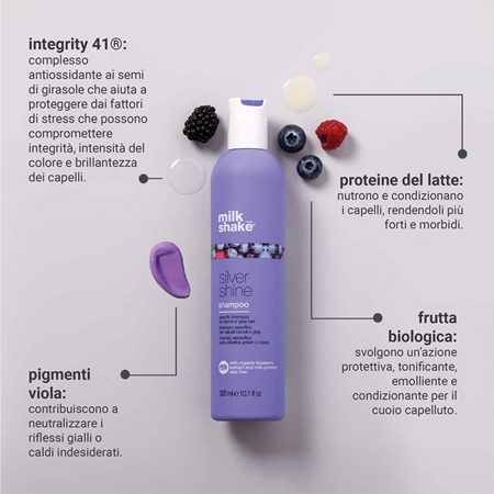 milk_shake® Silver Shine Shampoo shampoo per capelli biondi neutralizzante per toni gialli
