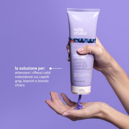 milk_shake® Silver Shine balsamo per capelli biondi neutralizzante per toni gialli