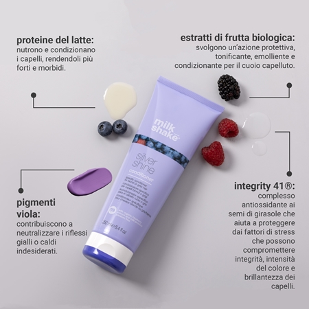 milk_shake® Silver Shine balsamo per capelli biondi neutralizzante per toni gialli