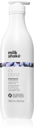 milk_shake® Icy Blond Shampoo σαμπουάν που εξουδετερώνει τους κίτρινους τόνους για ξανθά μαλλιά