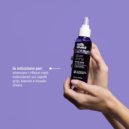 milk_shake® Silver Shine Toning Spray spray colorato per capelli biondi e grigi