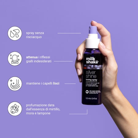 milk_shake® Silver Shine Toning Spray spray colorato per capelli biondi e grigi