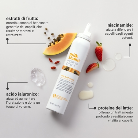 milk_shake® Moisture & More Whipped Cream trattamento idratante senza risciacquo per capelli secchi