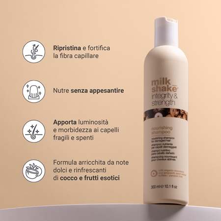 milk_shake® Integrity & Strength Nourishing Shampoo shampoo nutriente per capelli rovinati