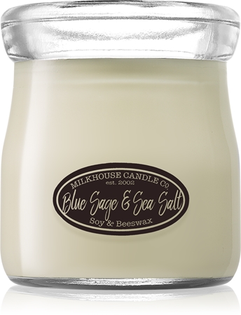 Milkhouse Candle Co. Creamery Blue Sage & Sea Salt dišeča sveča Cream Jar