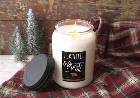 Milkhouse Candle Co. Farmhouse Flannel & Frost dišeča sveča Mason Jar