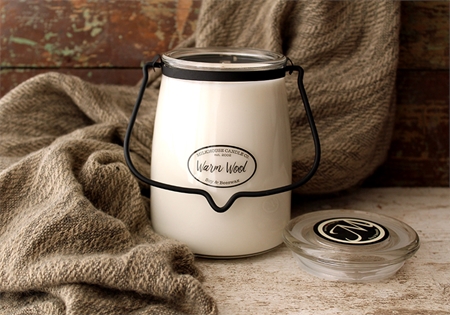 Milkhouse Candle Co. Creamery Warm Wool lumânare parfumată Butter Jar