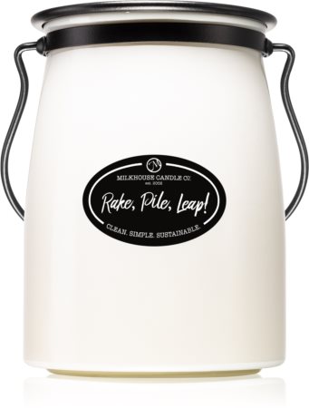 Milkhouse Candle Co. Creamery Rake, Pile, Leap! illatgyertya Butter Jar