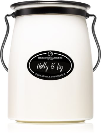 Milkhouse Candle Co. Creamery Holly & Ivy świeczka zapachowa Butter Jar
