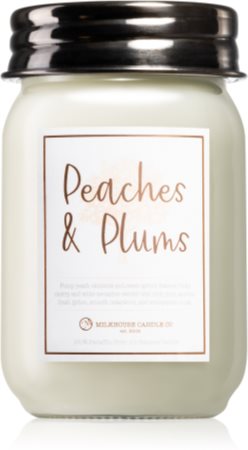 Milkhouse Candle Co. Farmhouse Peaches & Plums vela perfumada Mason Jar