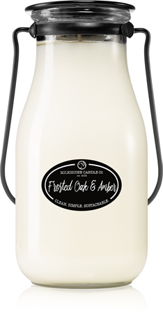 Milkhouse Candle Co. Creamery Frosted Oak & Amber aromatizēta svece piena pudelē