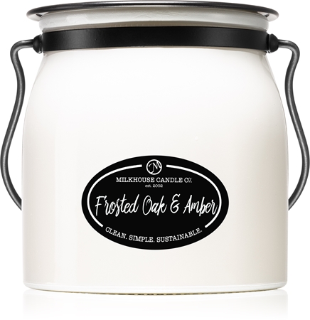 Milkhouse Candle Co. Creamery Frosted Oak & Amber tuoksukynttilä Butter Jar