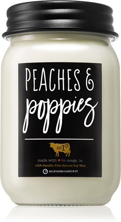 Milkhouse Candle Co. Farmhouse Peaches & Poppies vonná svíčka Mason Jar