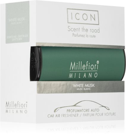Millefiori Icon Classic Green Car Air Freshener - White Musk 1pc
