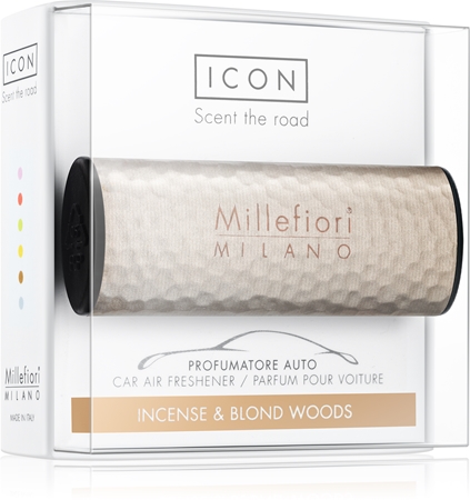 Millefiori Icon Incense & Blond Wood désodorisant voiture Hammered Metal