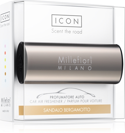 Millefiori Icon Sandalo Bergamotto ambientador de coche para ventilación Metallo Shiny Bronze