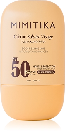 Mimitika Sun Face Sunscreen SPF50 crème protectrice visage pour stimuler le bronzage