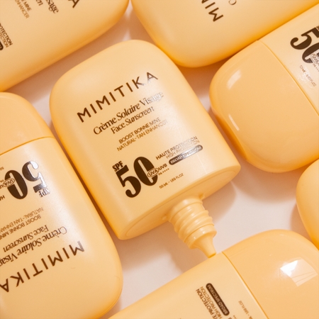 Mimitika Sun Face Sunscreen SPF50 crème protectrice visage pour stimuler le bronzage