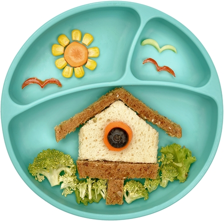 Minikoioi Puzzle Plate Green divided plate with suction cup