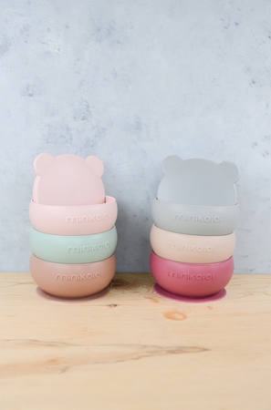 Minikoioi Bowl Rose Silikonschüssel mit Saugnapf