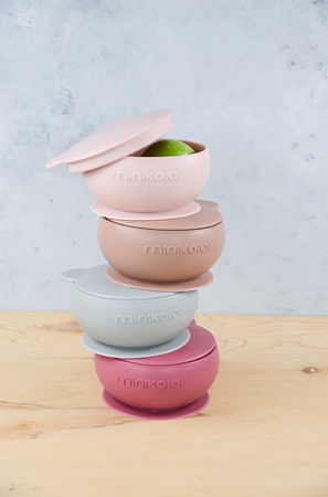 Minikoioi Bowl Rose Silikonschüssel mit Saugnapf