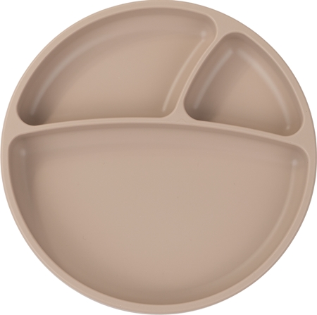 Minikoioi Puzzle Plate Bubble Beige osztott tányér tapadókoronggal