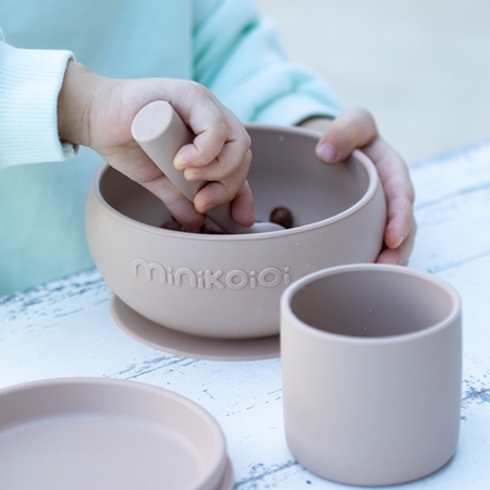 Minikoioi BLW I Bubble Beige set de vajilla
