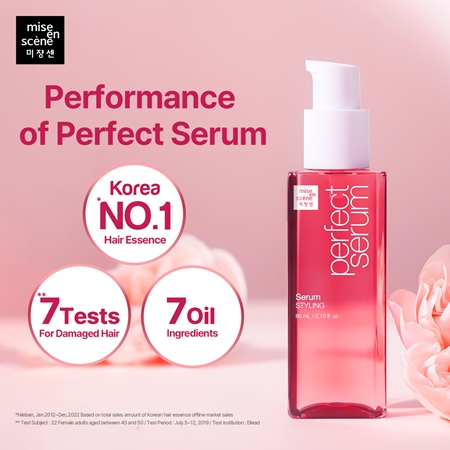 mise en scene Perfect Serum Styling Restructuring Serum for heat hairstyling