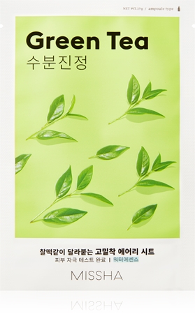 Missha Airy Fit Green Tea Máscara em folha com efeito calmante com efeito hidratante