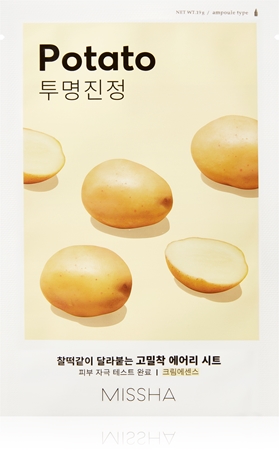 Missha Airy Fit Potato máscara em folha com efeito alisador para pele radiante