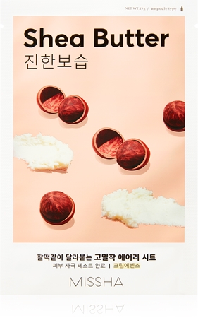 Missha Airy Fit Shea Butter itin drėkinanti ir maitinanti tekstilinė veido kaukė