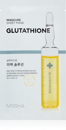 Missha Mascure Glutathione Máscara em folha com efeito iluminador