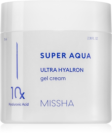Missha Super Aqua 10 Hyaluronic Acid crema gel hidratanta cu textura usoara pentru piele sensibila si intoleranta