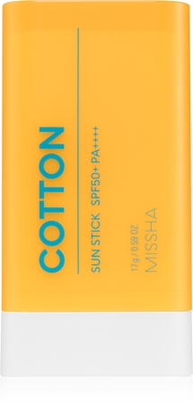 Missha All Around Safe Block Cotton Sun Stick wasserfeste Bräunungscreme für das Gesicht in der Form eines Stiftes