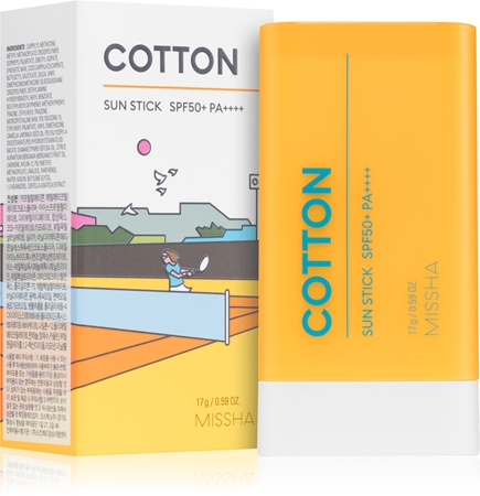 Missha All Around Safe Block Cotton Sun Stick wasserfeste Bräunungscreme für das Gesicht in der Form eines Stiftes