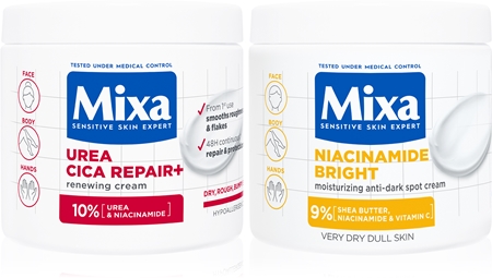 Mixa Sensitive Skin Expert conjunto para iluminação e hidratação