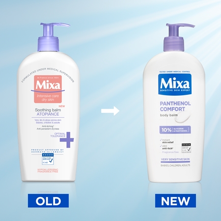 Mixa Panthenol Comfort Soothing Body Lotion for Very Dry Sensitive Skin and Skin Prone to Atopic Eczema
