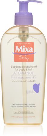 MIXA Atopiance rauhoittava puhdistusöljy hiuksille ja atopiaan alttiille iholle