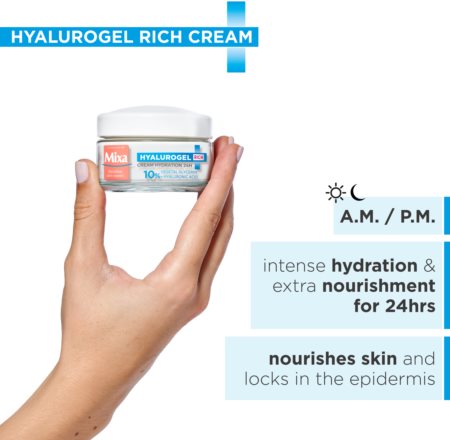 MIXA Hyalurogel Rich intense daily moisturiser with hyaluronic acid