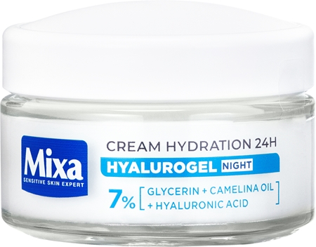 Mixa Hyalurogel Night ενυδατική κρέμα για πρόσωπο νύχτας