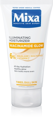Mixa Niacinamide Glow aufhellende Crem mit feuchtigkeitsspendender Wirkung